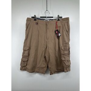 Airwalk Khaki Ripstop Stretch Cotton Cargo Shorts Men's AS196079 Sz 36 Brown NEW